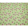 Light Green Base Multicolor Floral Printed Pure Silk Satin Fabric 140 Cms Width Made in South Korea-D24922