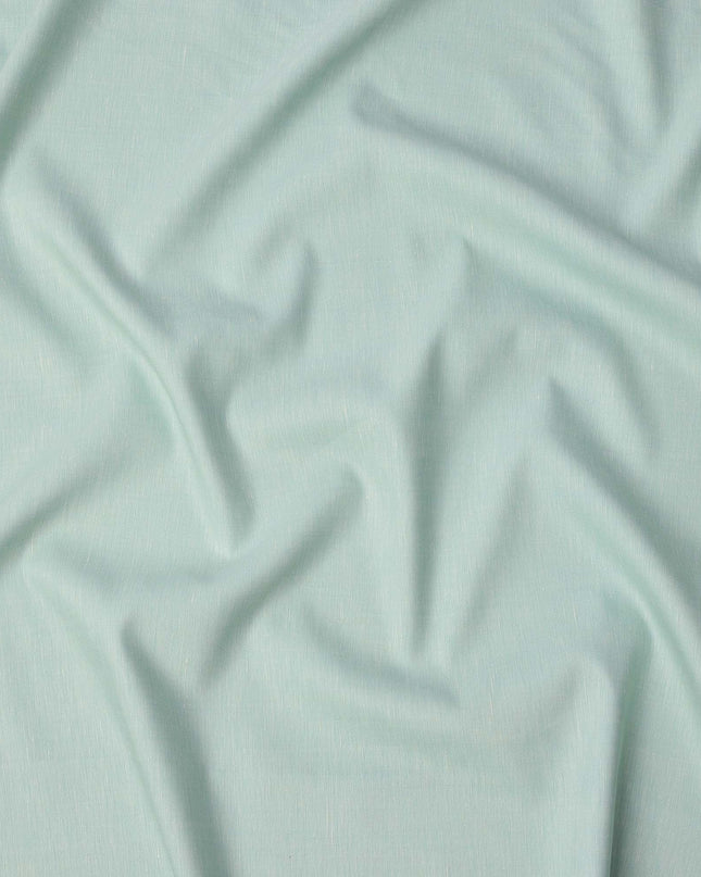 Mint Green Blended Linen Fabric Plain Solid Design, 140 Cms Width, India-D25542