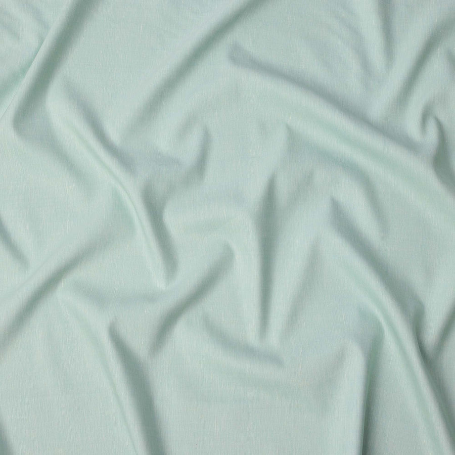 قماش كتان مخلوط بلون أخضر نعناعي، تصميم سادة، عرض 140 سم، الهند - D25542