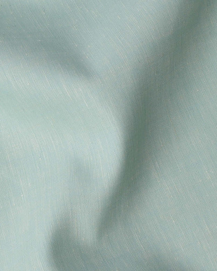 قماش كتان مخلوط بلون أخضر نعناعي، تصميم سادة، عرض 140 سم، الهند - D25542