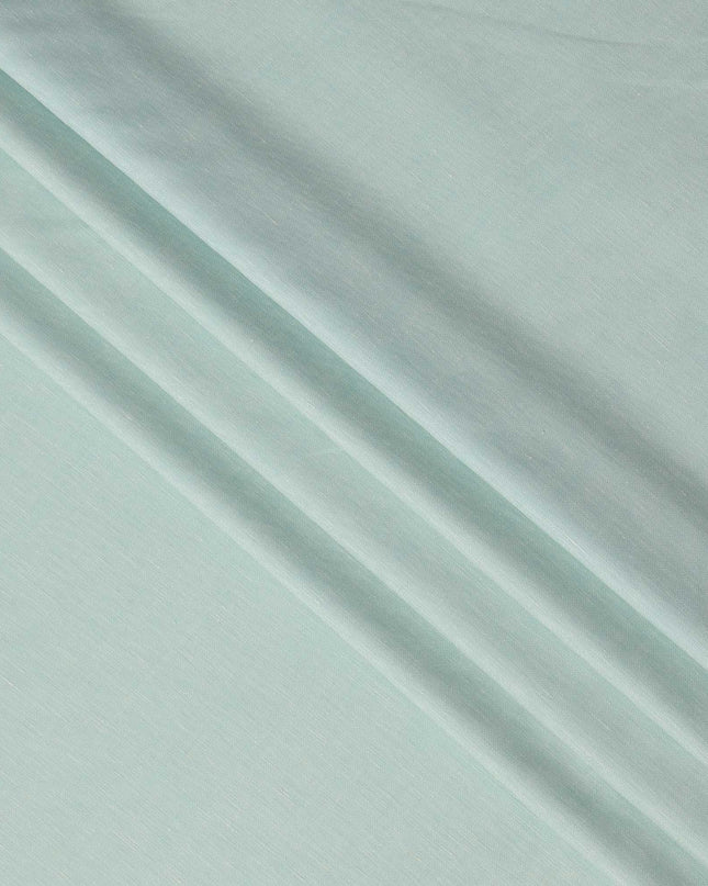 Mint Green Blended Linen Fabric Plain Solid Design, 140 Cms Width, India-D25542