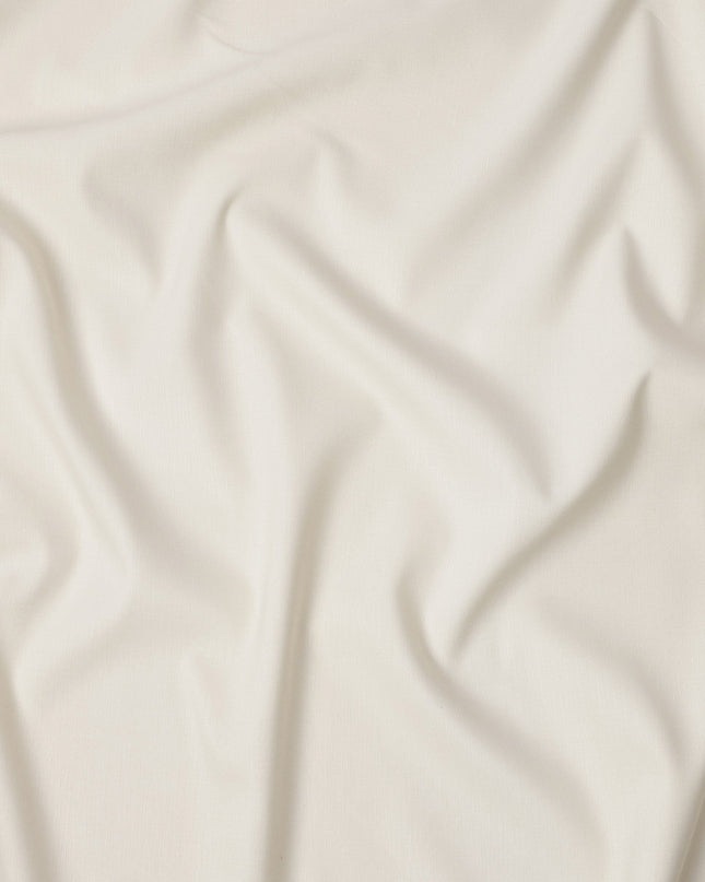 Ivory Blended Linen Fabric Plain Solid Design, 140 Cms Width, India-D25538