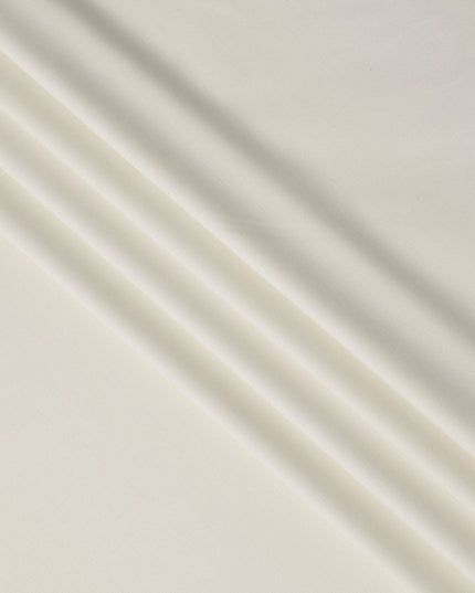 Ivory Blended Linen Fabric Plain Solid Design, 140 Cms Width, India-D25538