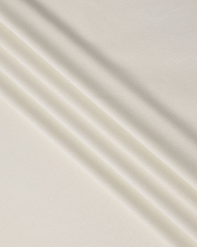 Ivory Blended Linen Fabric Plain Solid Design, 140 Cms Width, India-D25538