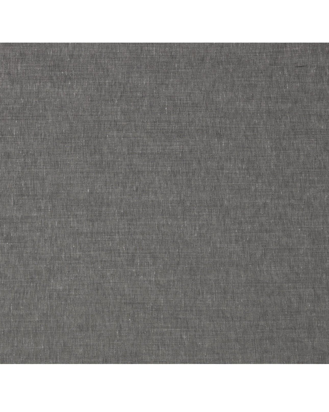 Charcoal Grey Blended Linen Fabric Plain Solid Design, 140 Cms Width, India-D25539