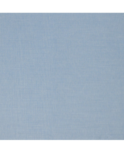 Sky Blue Blended Linen Fabric Plain Solid Design, 140 Cms Width, India-D25541