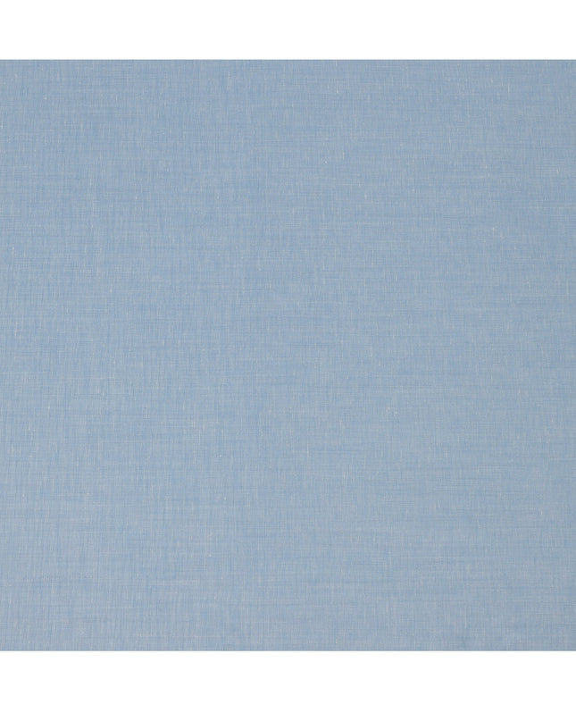 Sky Blue Blended Linen Fabric Plain Solid Design, 140 Cms Width, India-D25541