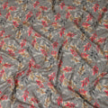 Grey Leaf Lawn Printed Digital Fabric 140cm