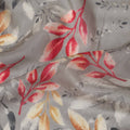 Grey Leaf Lawn Printed Digital Fabric 140cm