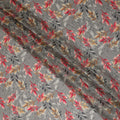 Grey Leaf Lawn Printed Digital Fabric 140cm