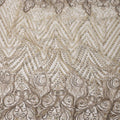 Gold Multi-Pattern Sequin Embroidered Nylon Tulle Fabric with Geometric & Paisley Design, 140 cm Width, Made in Taiwan-D26628