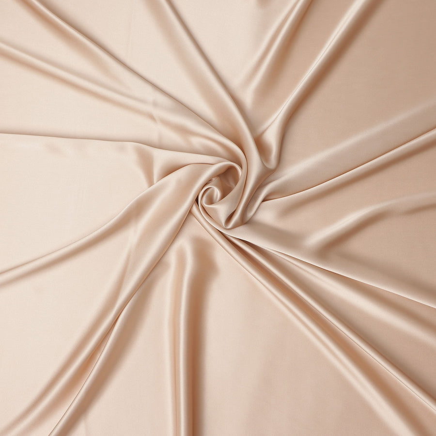 Beige Plain Silk Satin Fabric 110cm | Chinese