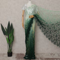 Mint To Forest Green French Chantilly Lace Saree