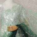 Mint To Forest Green French Chantilly Lace Saree
