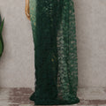 Mint To Forest Green French Chantilly Lace Saree