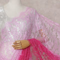 Blush To Fuchsia French Chantilly Lace Saree
