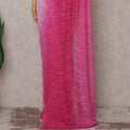 Blush To Fuchsia French Chantilly Lace Saree