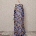 Black & Blue Floral Traditional Somali Cotton Voile Dirac Fabric, 3.5 Mtrs, Width 140 Cms, Made in Italy-D24722