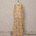 قماش ديراك تقليدي من القطن الصومالي، مزين بنقشة زهور صفراء وأرجوانية، بطول 3.5 متر، وعرض 140 سم، صنع في إيطاليا - D24716