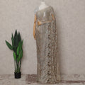 Gold French Chantilly Lace Saree | Regal