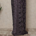 Deep Plum Premium French Metallic Chantilly Saree Lace With Stonework 5.5 Mtrs 110 Cms Width France-D27771