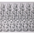 Black and Silver Floral Sequin & Thread Embroidered Nylon Tulle Fabric, 140 cm Width, Made in China-D26633