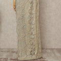 Champagne Gold Premium French Metallic Chantilly Lace Saree Fabric, 5.5 Mtrs Length, 110 Cms Width, Crafted in France – Iridescent Pastel Floral Lace, Blouse Not Included-D26432 Regal Fabrics