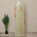 French Chantilly Lace Saree Piece - Butter Yellow