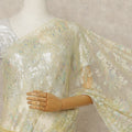 French Chantilly Lace Saree Piece - Butter Yellow