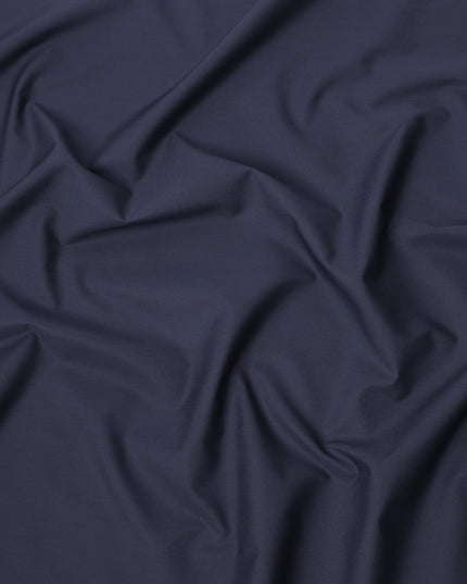 Navy Blue Plain Swiss Cotton Shirting Fabric, 150 Cms, Switzerland-D24933