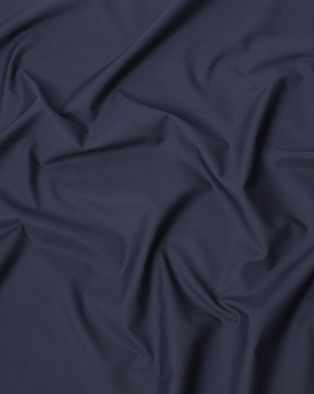 Navy Blue Plain Swiss Cotton Shirting Fabric, 150 Cms, Switzerland-D24933