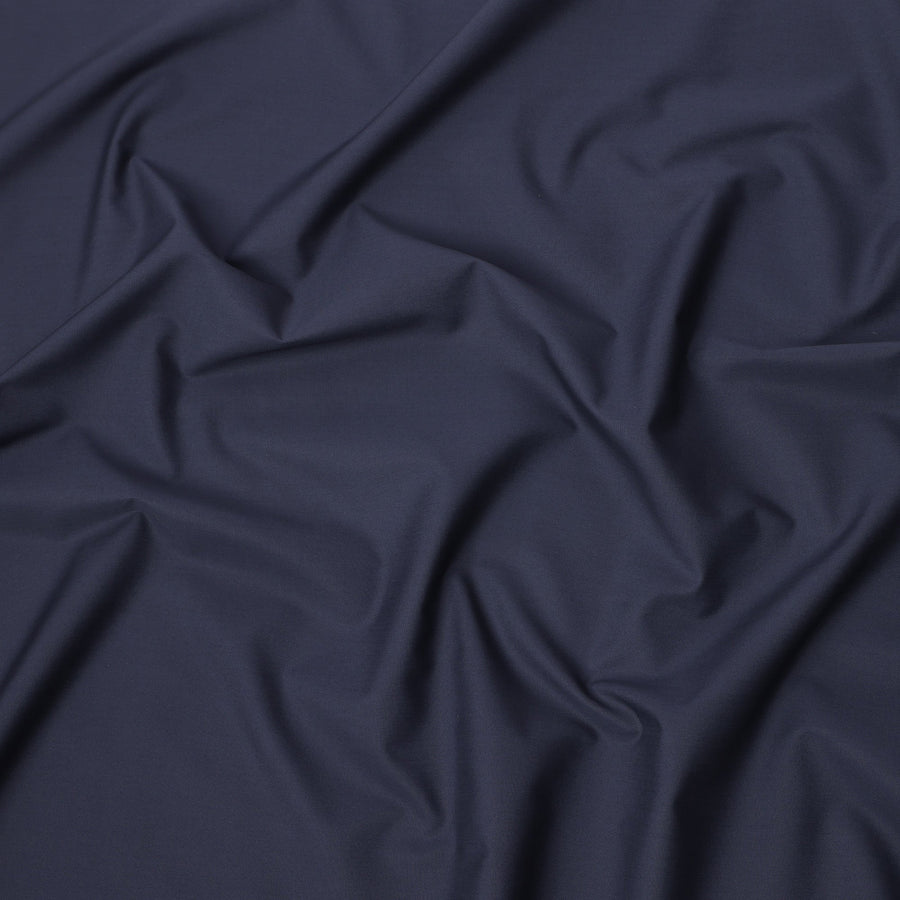 Navy Blue Plain Swiss Cotton Shirting Fabric, 150 Cms, Switzerland-D24933