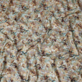 Beige Abstract Floral Jacquard Viscose Crepe 110cm