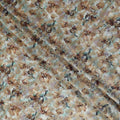 Beige Abstract Floral Jacquard Viscose Crepe 110cm