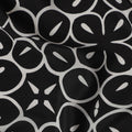 Black Geometric Pure Silk Crepe Fabric 110cm - 0685602