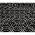 Black Geometric Pure Silk Crepe Fabric 110cm - 0685602