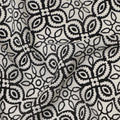Beige Geometric Pure Silk Crepe Fabric 110cm - 0686432