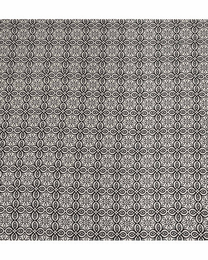 Beige Geometric Pure Silk Crepe Fabric 110cm - 0686432
