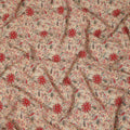 Beige Floral Pure Silk Crepe Fabric 110cm - 0688139