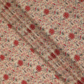 Beige Floral Pure Silk Crepe Fabric 110cm - 0688139