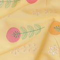 Pastel Yellow Leaf Embroidered Cotton Voile Fabric Soft Lightweight Breathable Botanical Embroidery Dressmaking Sewing Apparel Fabric 110 Cms Width Made In India-D28401