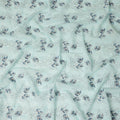 Mint Green Leaf Vine Embroidered Cotton Voile Fabric Blue Grey Botanical Embroidery Soft Lightweight Breathable Dressmaking Sewing Fabric 110 Cms Width Made In India-D28408