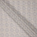 Light Grey Geometric Floral Pattern Cotton Voile Embroidery Fabric, 110 cm Width, Made in India-D24679