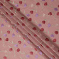 Dusty Pink Floral Vine Embroidered Cotton Voile Fabric Red Purple Tulip Flower Embroidery Soft Lightweight Breathable Dressmaking Sewing Fabric 110 Cms Width Made In India-D28409