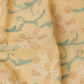 Mustard Yellow Cotton Voile Sequin Floral Embroidery Fabric, Width 110 Cms, India-D25314