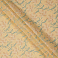 Mustard Yellow Cotton Voile Sequin Floral Embroidery Fabric, Width 110 Cms, India-D25314