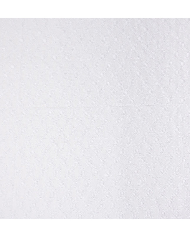 White Chikankari Cotton Voile Fabric India 140cm