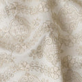 Beige Geometric Cotton Silk Embroidery Fabric 140cm