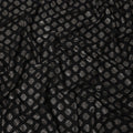 Black and Silver Geometric Patterned Synthetic Brocade Fabric, 110 Cms Width, Made in India-D26274
