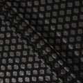 Black and Silver Geometric Patterned Synthetic Brocade Fabric, 110 Cms Width, Made in India-D26274